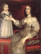 Rembrandt, anne of austria with her louis xiv